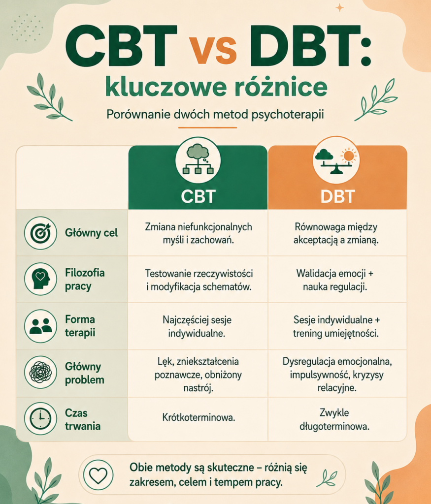 różnice pomiędzy cbt a dt
